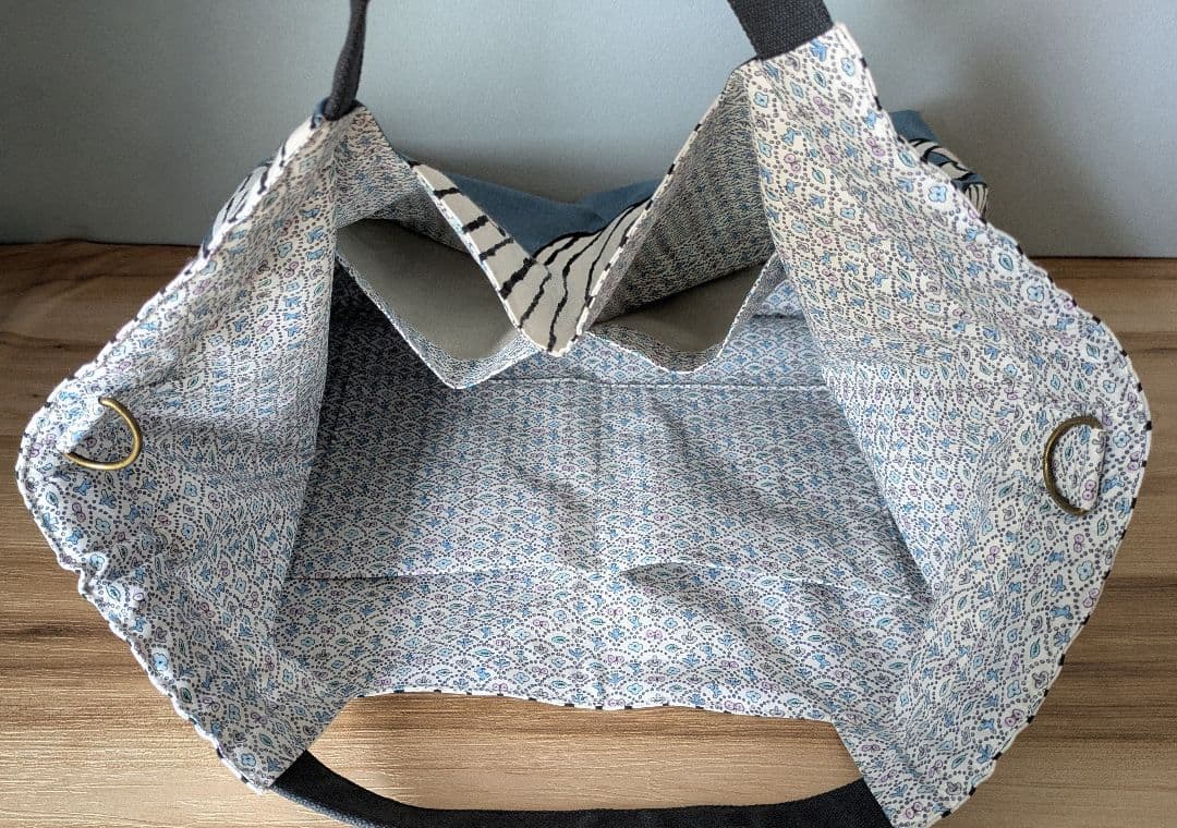 m*e様 【訳あり】ミナペルホネンハンドメイドシャーリングバッグ（スイング、ブル