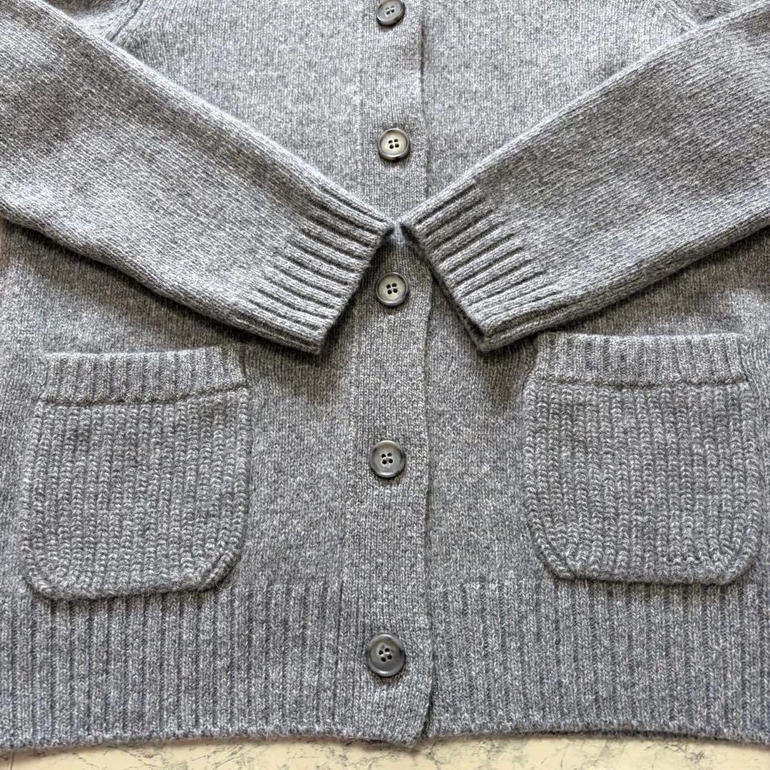 美品♡ レリアン　カーディガン　ニット　ウール　カシミヤ　ポケット　グレー　M
