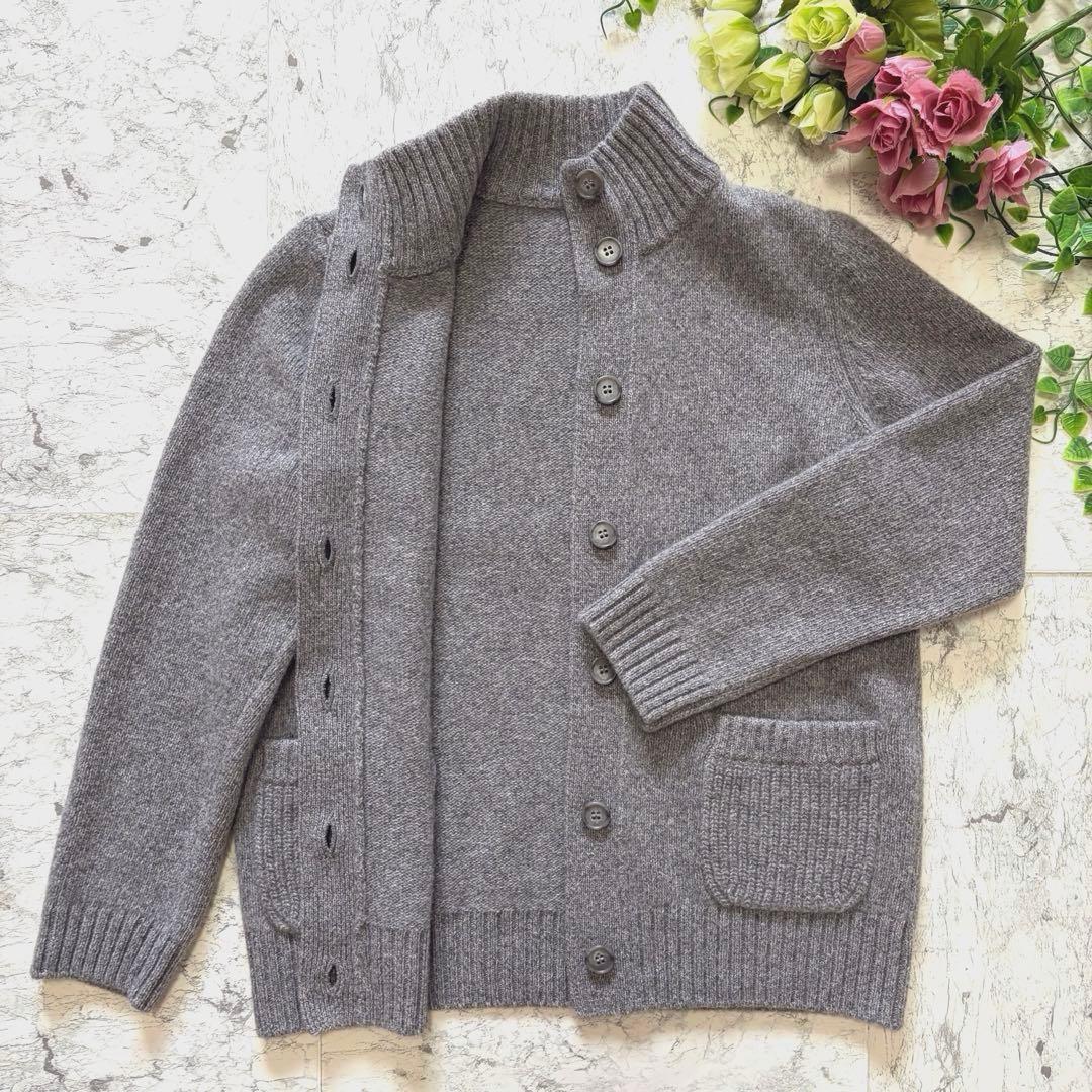 美品♡ レリアン　カーディガン　ニット　ウール　カシミヤ　ポケット　グレー　M