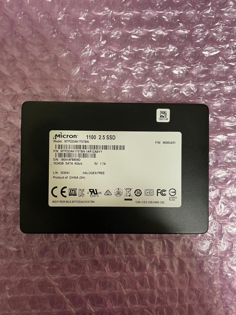 SSD 1TB 2.5インチ Micron 内蔵型 動作保証 1124