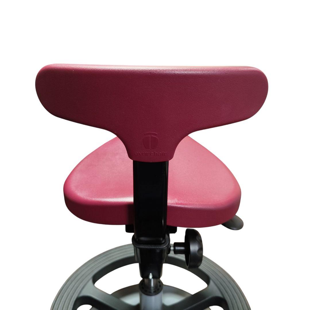 【美品 クッション 足置付】アーユルチェア ルナ 丸ベースタイプ レッド 赤