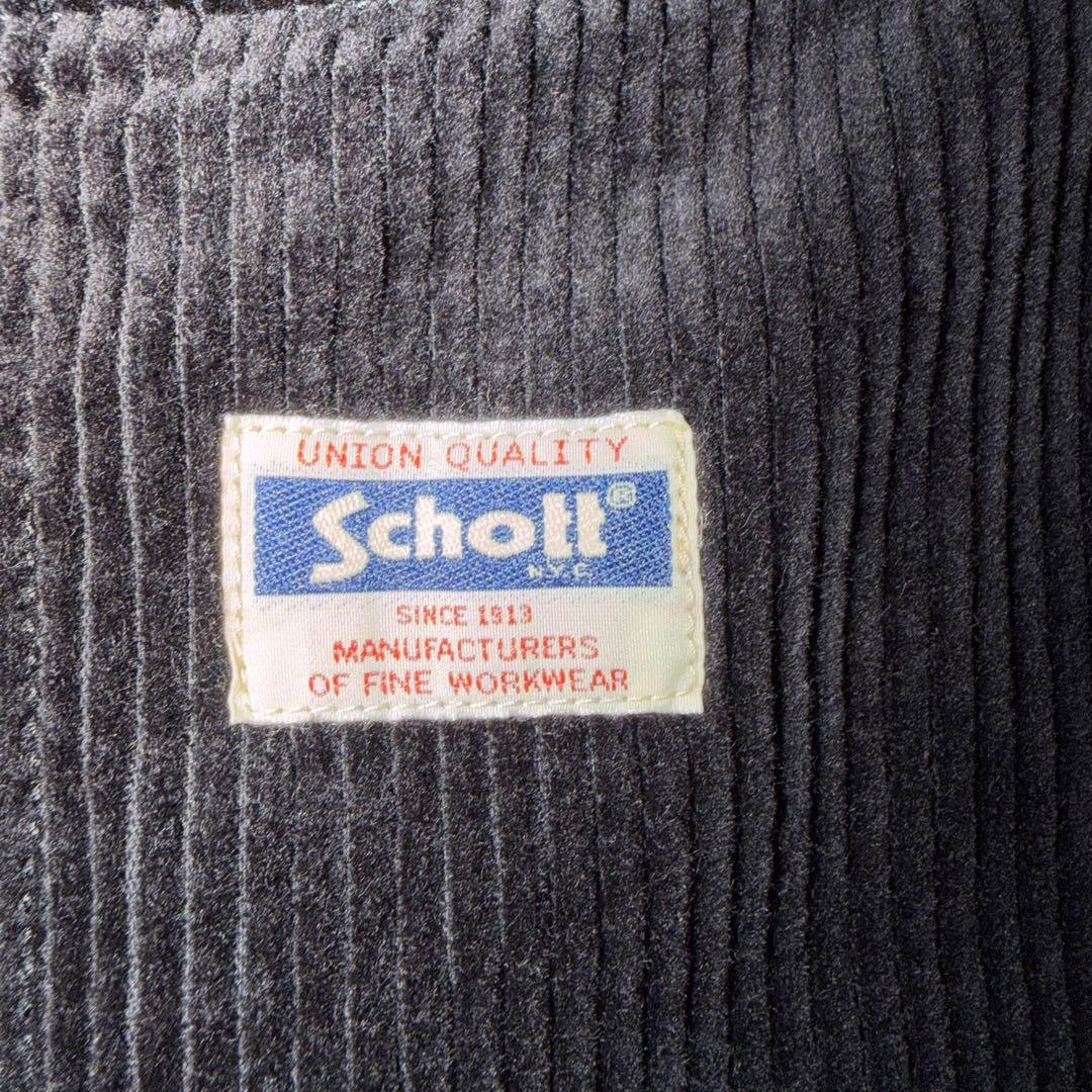 【セール】Schott コーデュロイ オーバーオール パンツ ブラック 黒　M