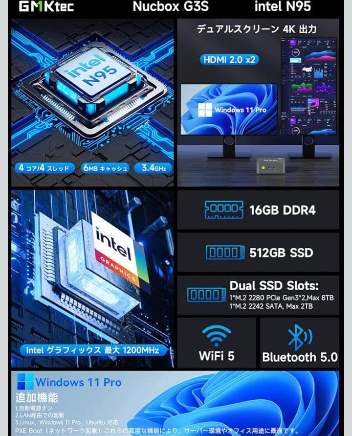 【未開封】GMKtec Nucbox G3S 16GB+512GB SSD