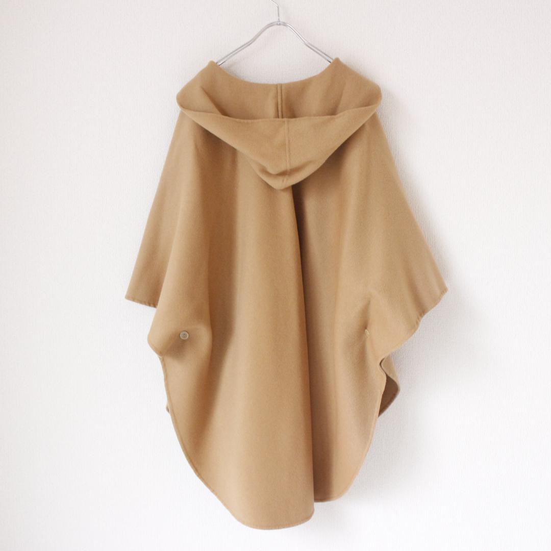 IENA ダブルフェイスポンチョ Fサイズ ベージュ フーディー 22AW
