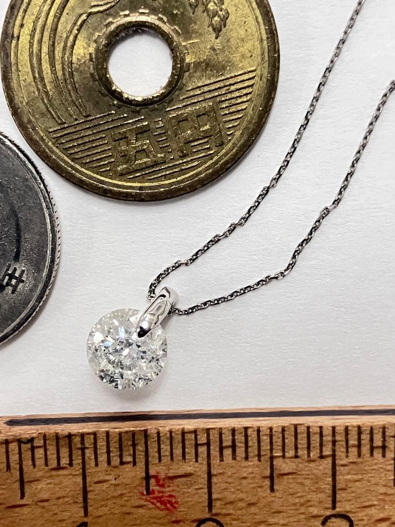 1.068ct 天然ダイヤモンド　ネックレス　一点留　プラチナ　中宝ソ