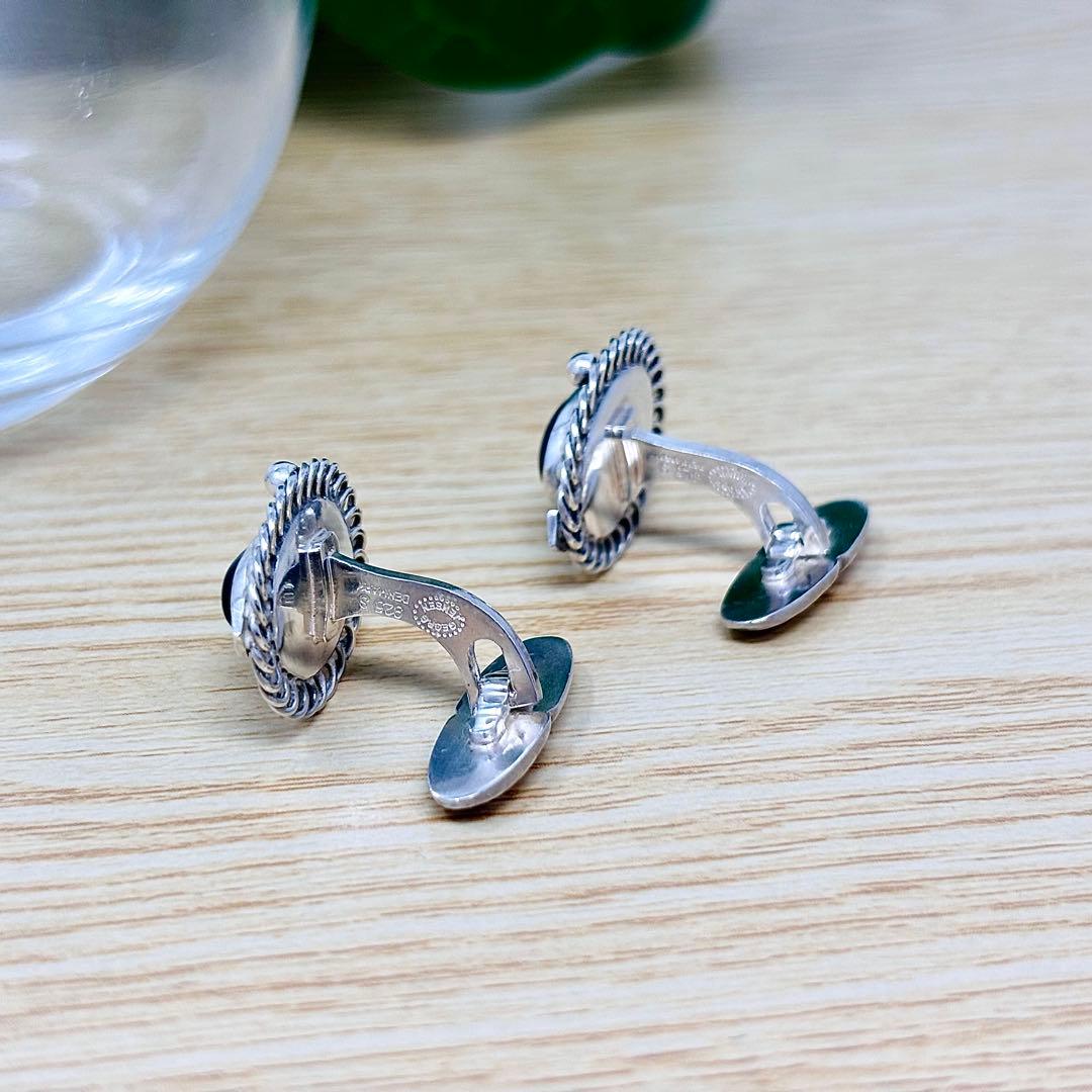   19B オニキス シルバー　カフス　925S