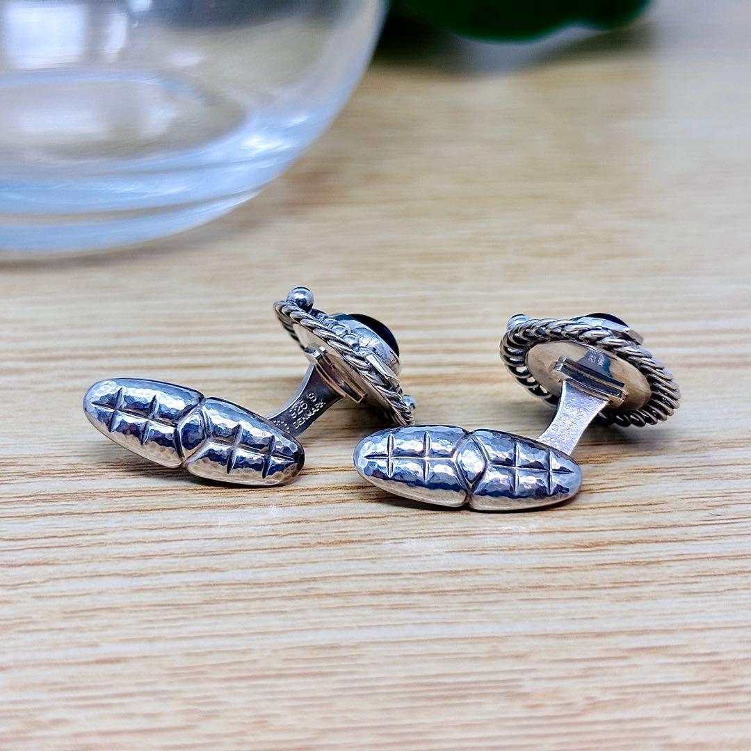   19B オニキス シルバー　カフス　925S