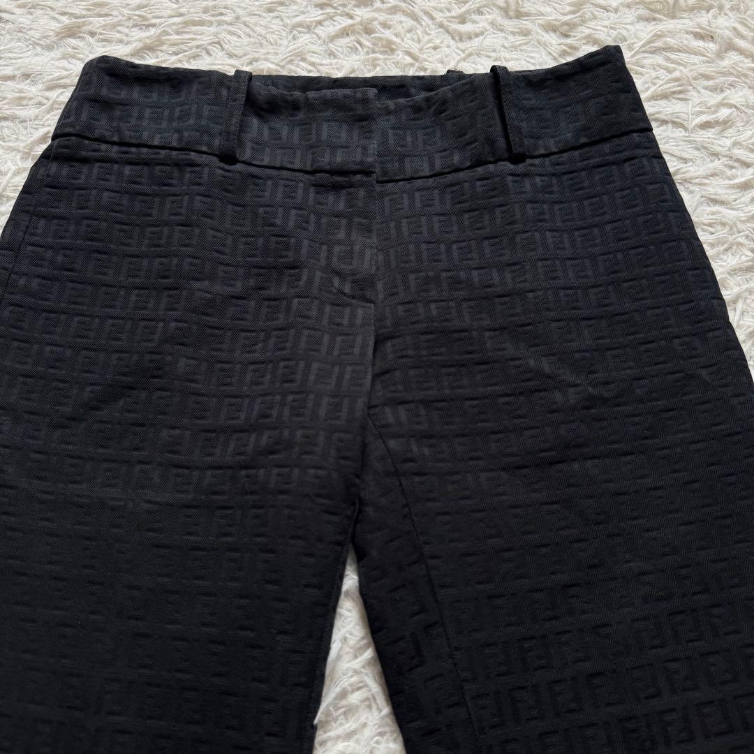 極美品■フェンディ　ズッカ柄　総柄　フレアパンツ　ブラック　イタリア製　40