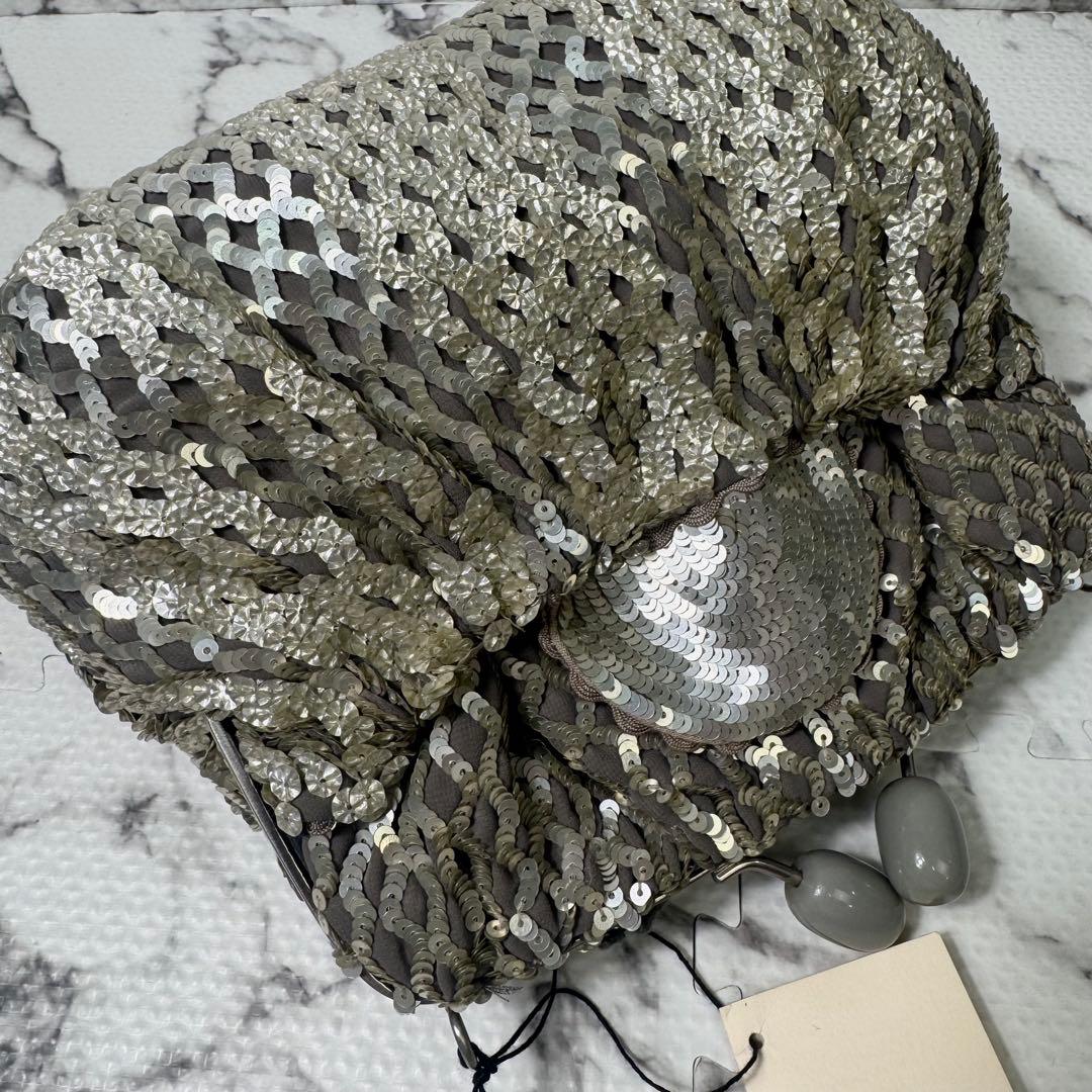 【未使用タグ付き】ジャマンピュエッシュ　パーティバッグ　スパンコール刺繍　がま口