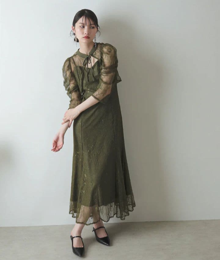 ドリードール ボレロレイヤーレースドレス 結婚式同窓会二次会 S