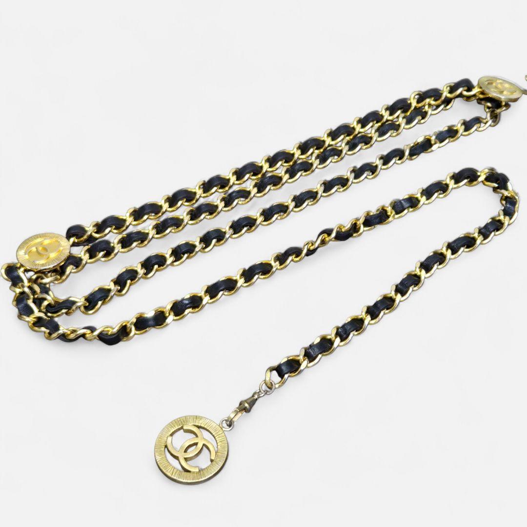 CHANEL シャネル 3連チェーンベルト 1984 CCココマーク ロゴベルト