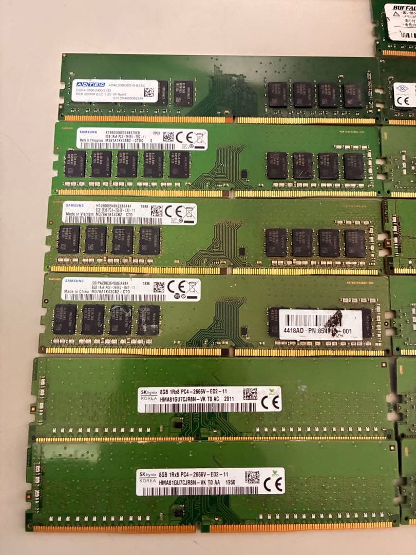 DDR4 4G×13計52GB /DDR4 8G✖️12 計96GBジャンク品