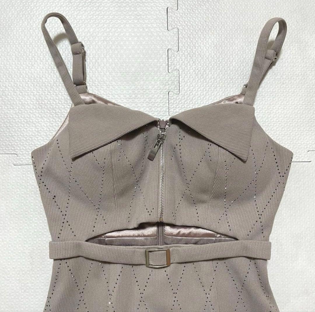 ローブドフルール Glossy キャバクラ ドレス ビジュー ラメ ジップ