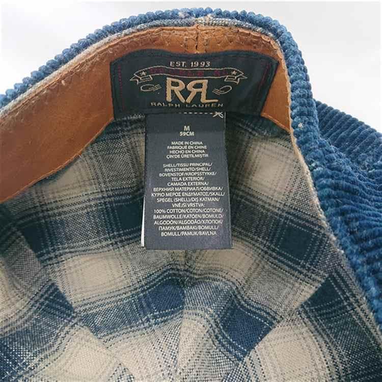 ■ダブルアールエル コーデュロイ キャスケット ネイビー系 Mサイズ