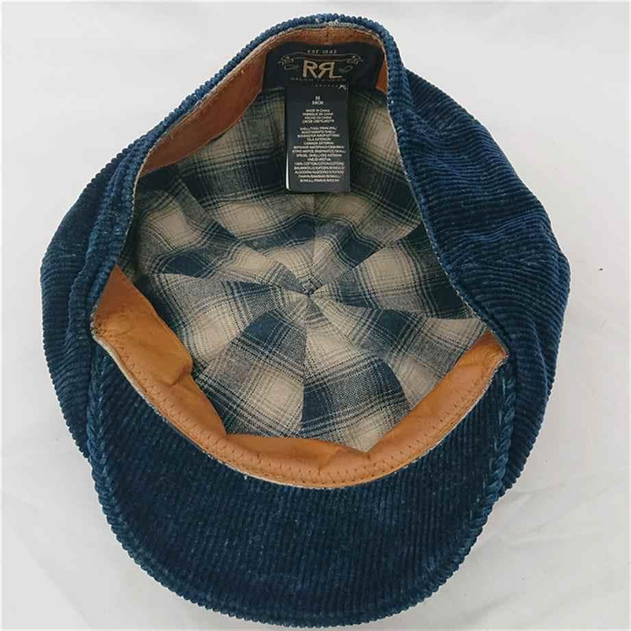 ■ダブルアールエル コーデュロイ キャスケット ネイビー系 Mサイズ