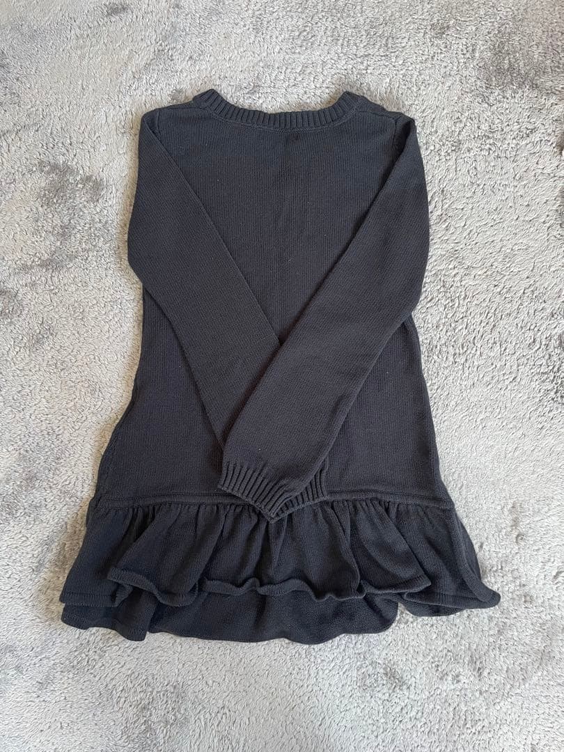 BURBERRY BLUE LABEL ケーブルニットフリルワンピース ブラック