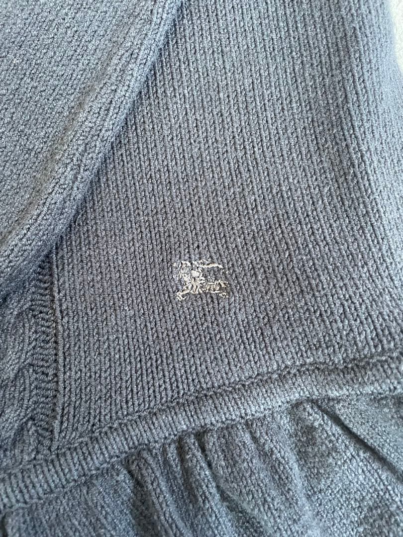 BURBERRY BLUE LABEL ケーブルニットフリルワンピース ブラック