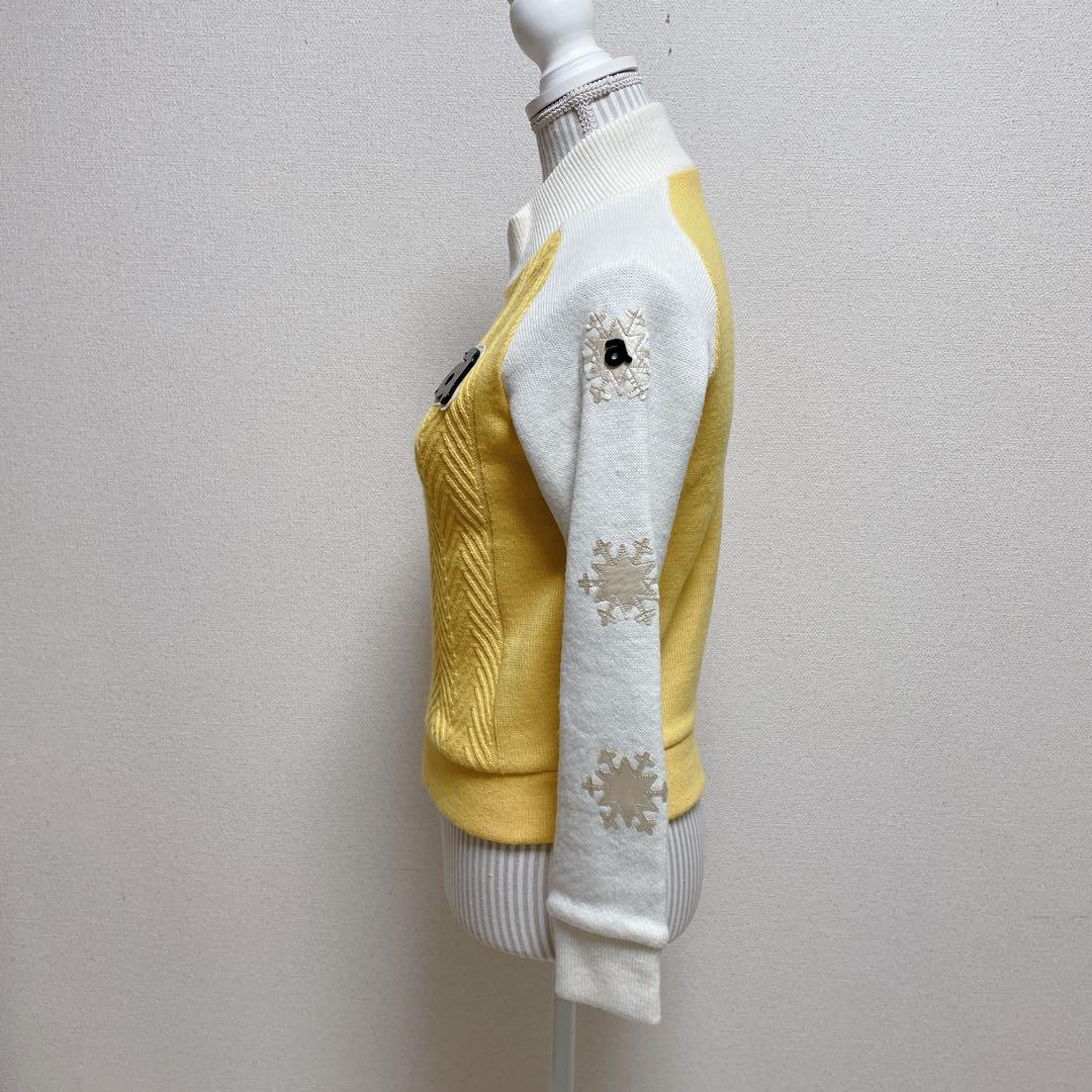 アルチビオ　ゴルフウェア　長袖ジャケット　ニット　雪の結晶　ケーブル編み