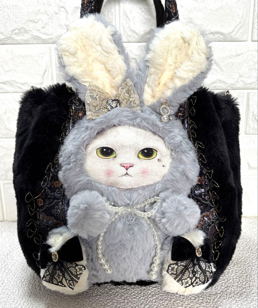 山*ば様 コヤンイサムチョン　ファーバッグ　ギムくん　グレーうさちゃん