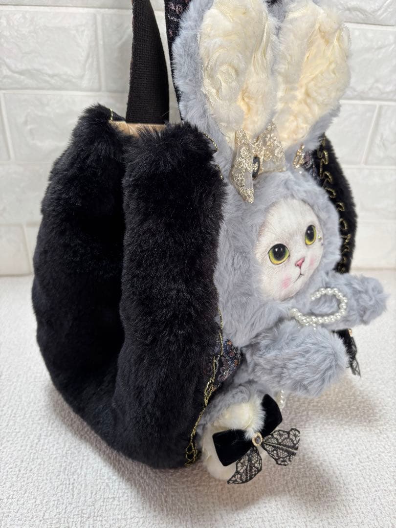 山*ば様 コヤンイサムチョン　ファーバッグ　ギムくん　グレーうさちゃん