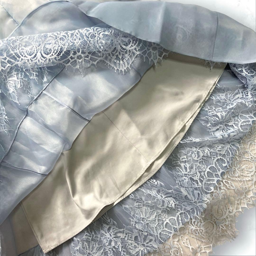 新品タグ付き✨　SNIDEL ボリュームフレアレースドッキングドレス　S