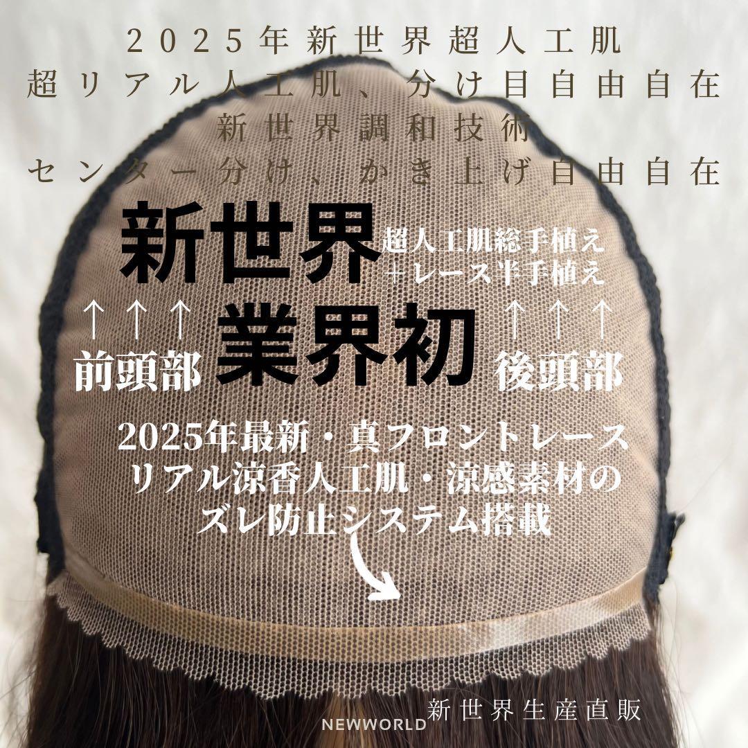 真2025新世界レミー100%ウィッグ　フルウィッグ　シルクスキン　医療ウィッグ