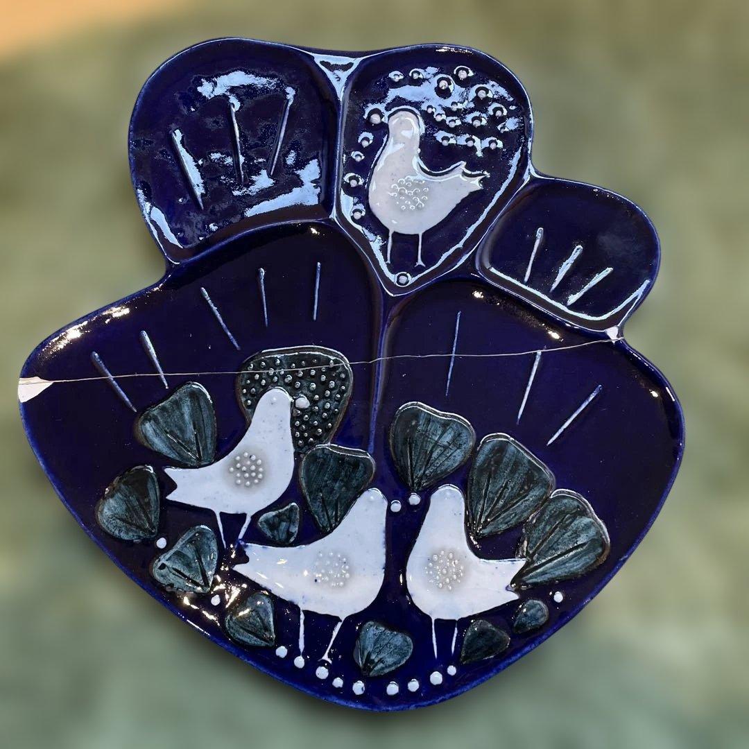 【訳あり】シルヴィア・レウショヴィウス 陶板 鳥