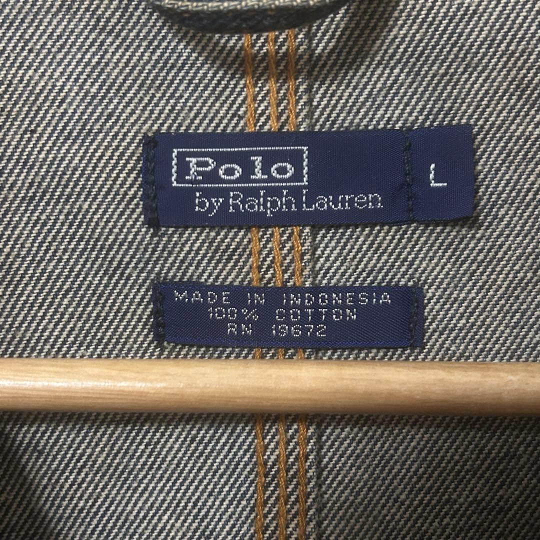 90s Polo Ralph Lauren デニムジャケット 襟コーデュロイ