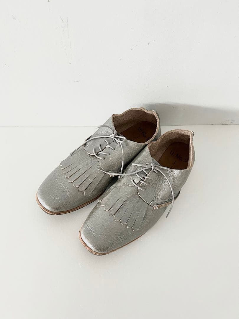 【美品】U.No.5　KILT SHOES　シルバー　サイズ6　USサイズ8