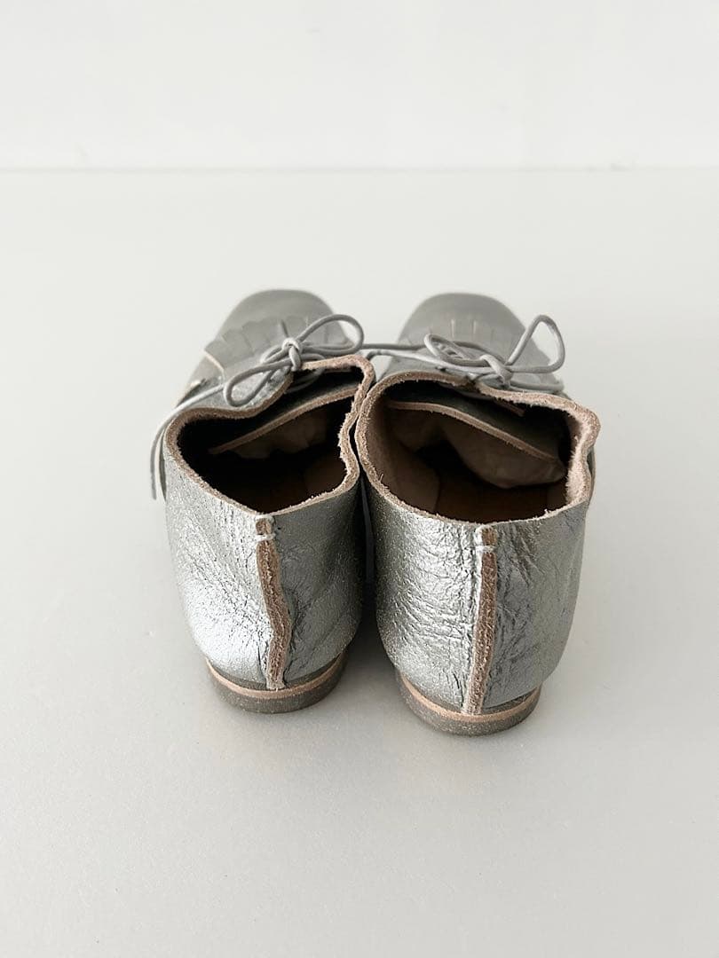 【美品】U.No.5　KILT SHOES　シルバー　サイズ6　USサイズ8