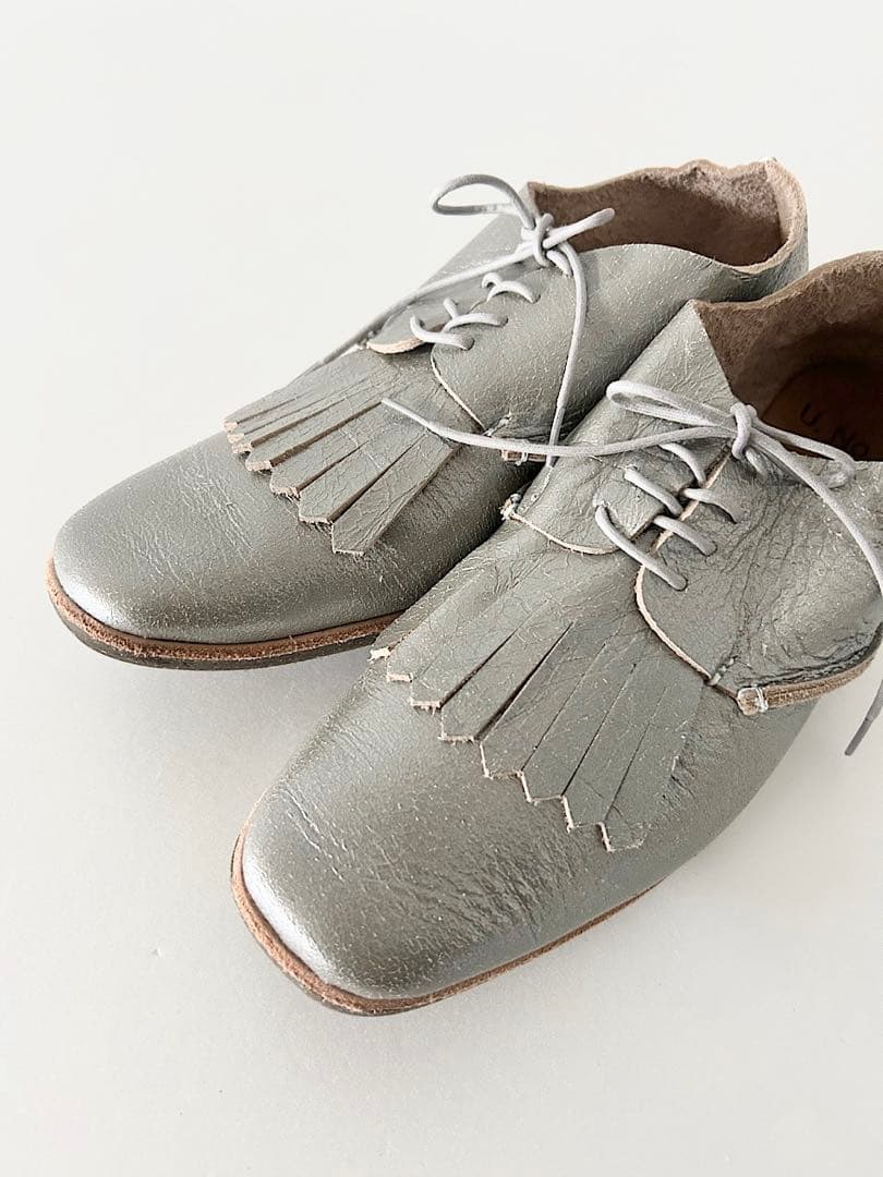 【美品】U.No.5　KILT SHOES　シルバー　サイズ6　USサイズ8