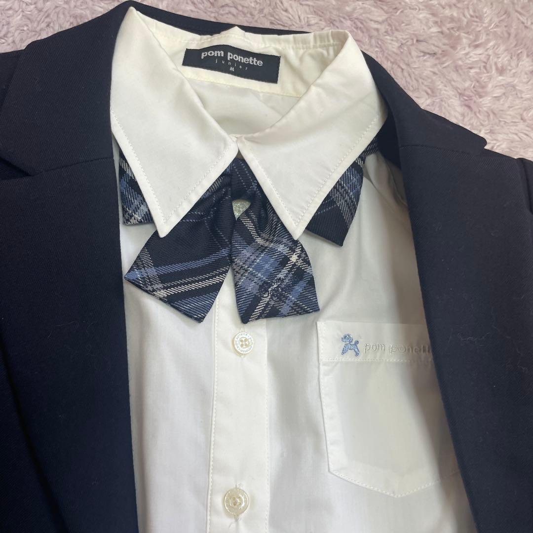 【セット】ポンポネット 150 黒　ブレザー　スカート　ブラウス 卒業式　スーツ