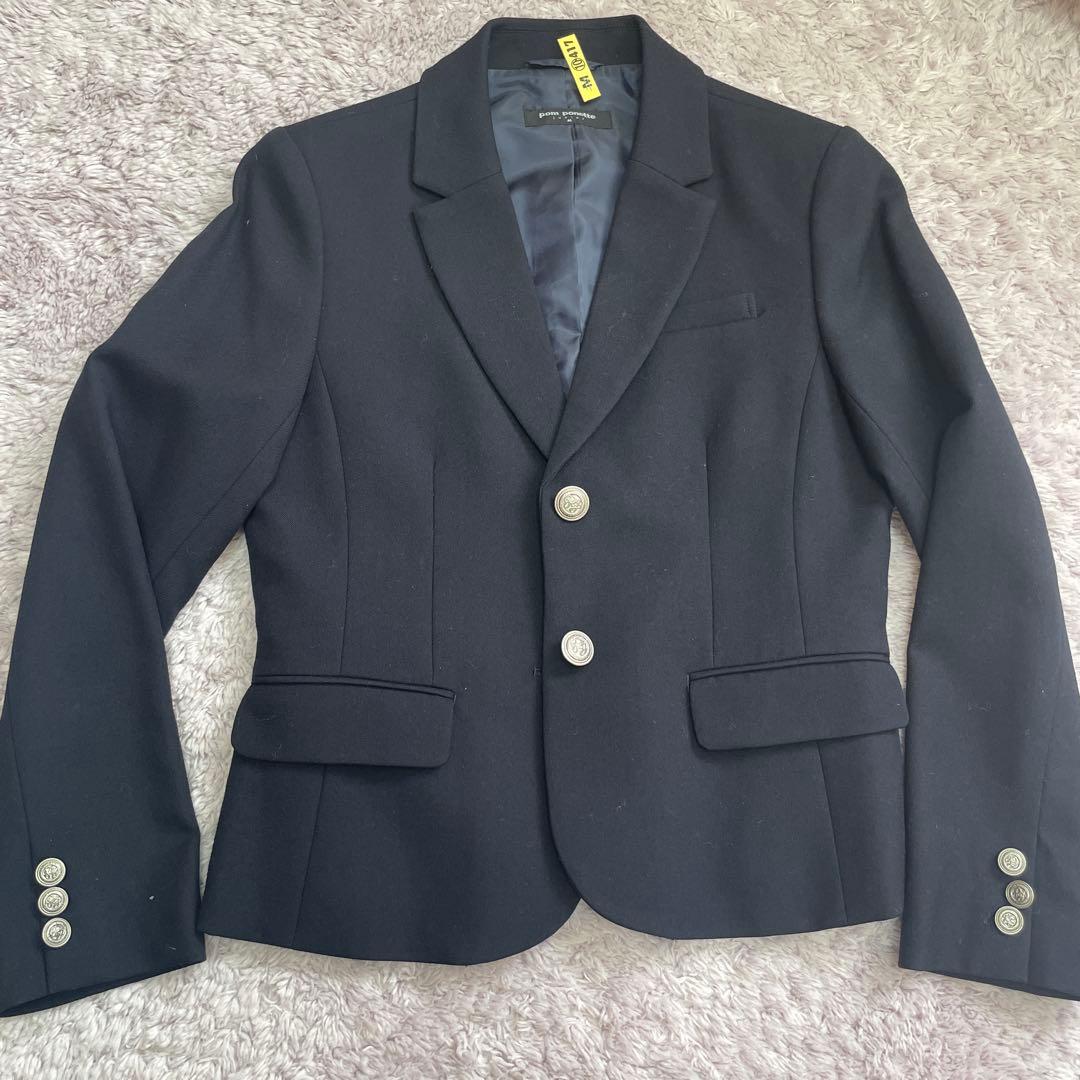 【セット】ポンポネット 150 黒　ブレザー　スカート　ブラウス 卒業式　スーツ