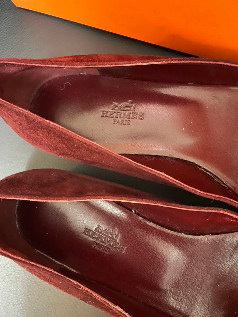 専用HERMES スエード ローファー バーガンディ 37.5