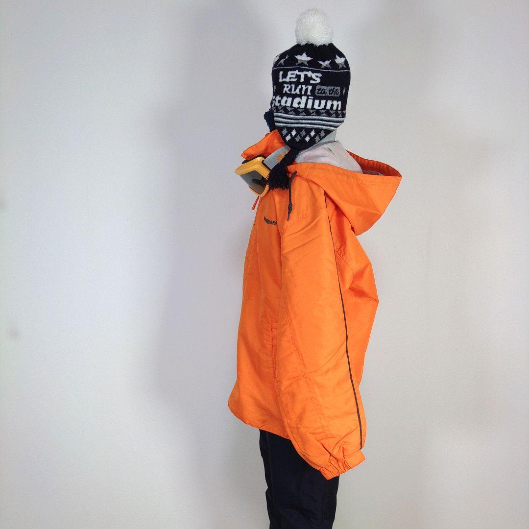 スキーウェア　110cm　男の子　キッズ　子供　オレンジ　ネイビー　紺　ゴーグル