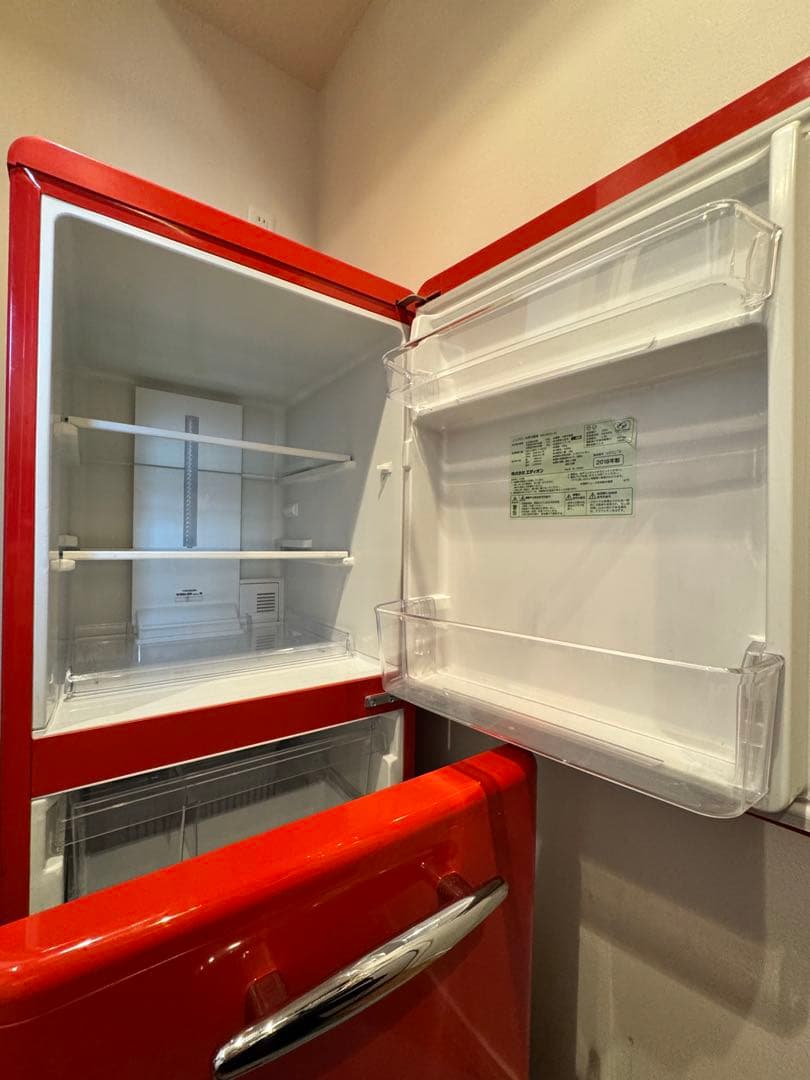 e angle ノンフロン冷凍冷蔵庫　赤色 ANG-RE151-A1 149L