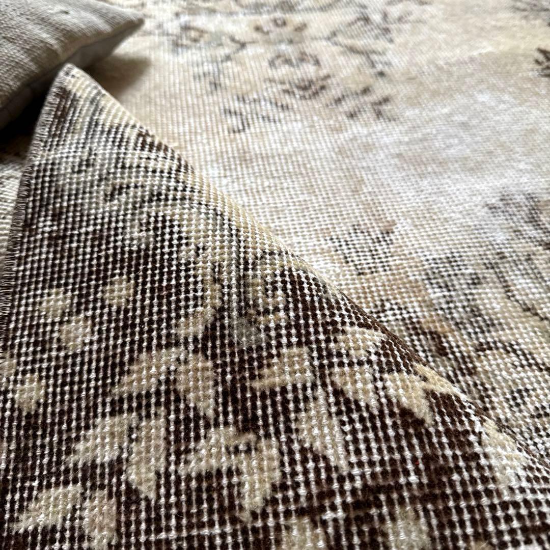 88×211 ナチュラルカラー　ブラウン　メダリオン　トルコヴィンテージラグ