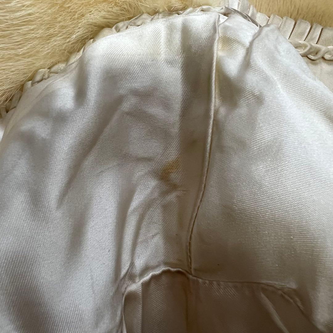 クロップド丈 パールミンク デザインチェック リアルファー 毛皮 ファーコート