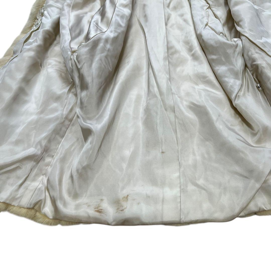 クロップド丈 パールミンク デザインチェック リアルファー 毛皮 ファーコート