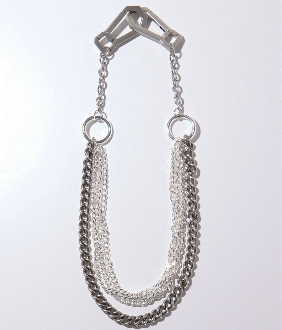 【GRANCY】カラビナデザインレイヤリングウォレットチェーン