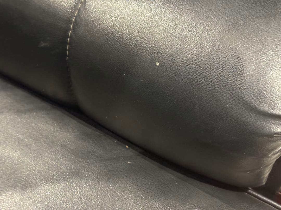 ①karimoku カリモク　レザーソファ　本革　リベット打ち　アンティーク　G