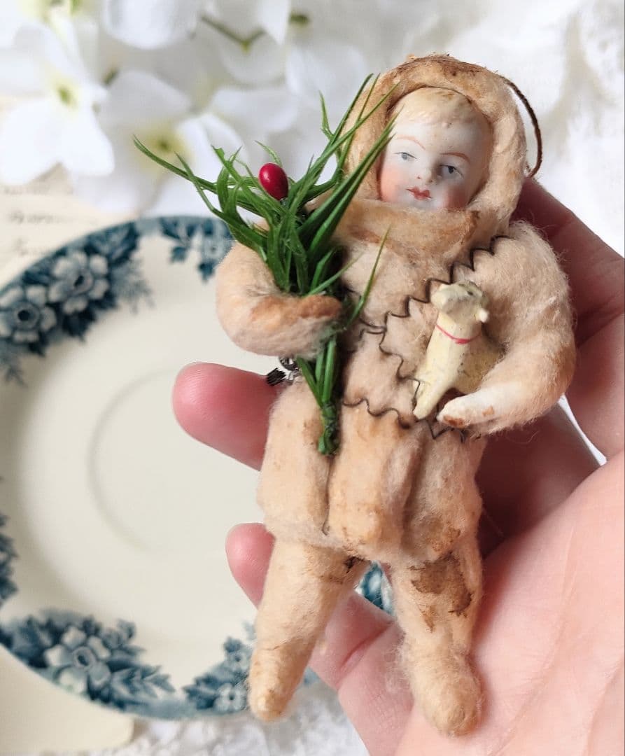 希少　ドイツ　ビスクドール　人形　コットンドール　アンティーク