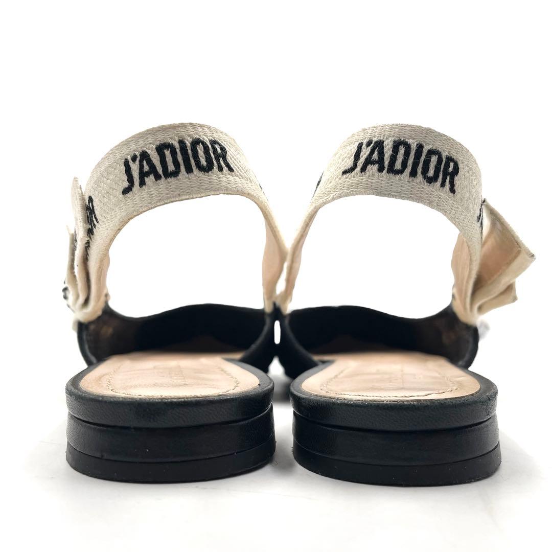 《超美品》Dior ジャディオール J'ADIOR スリングバック フラット 黒