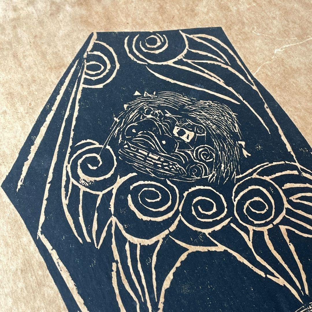 『70's 在銘 詳細不明 木版画』 検)民藝 棟方志功 骨董 古美術 アート