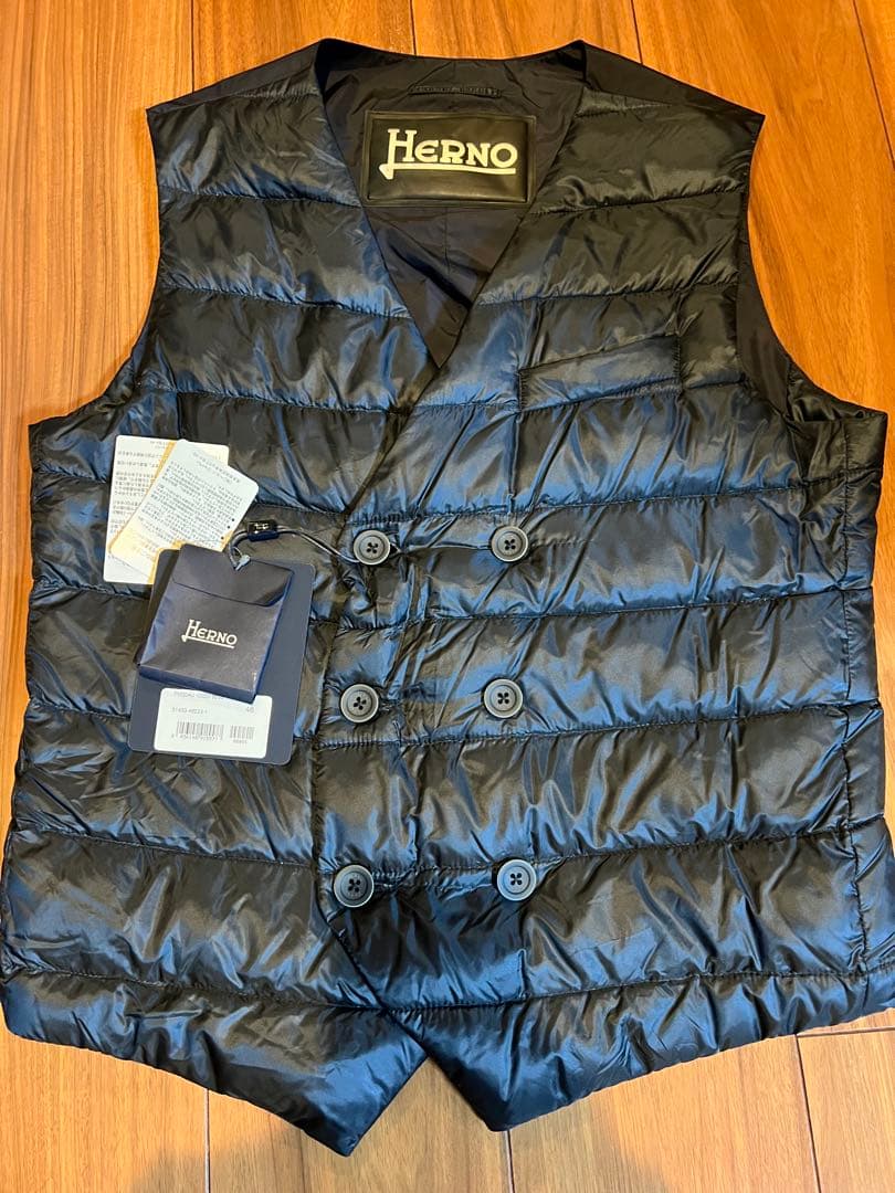 Herno インナーダウンベスト　ダブルブレスト　46 ネイビー