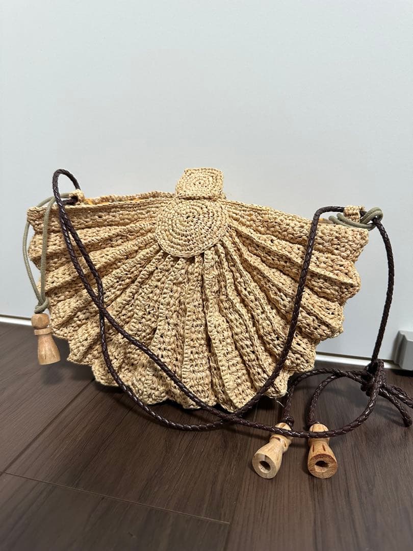 JAMIN PUECH ジャマンピュエッシュ　扇形デザイン かごバッグ