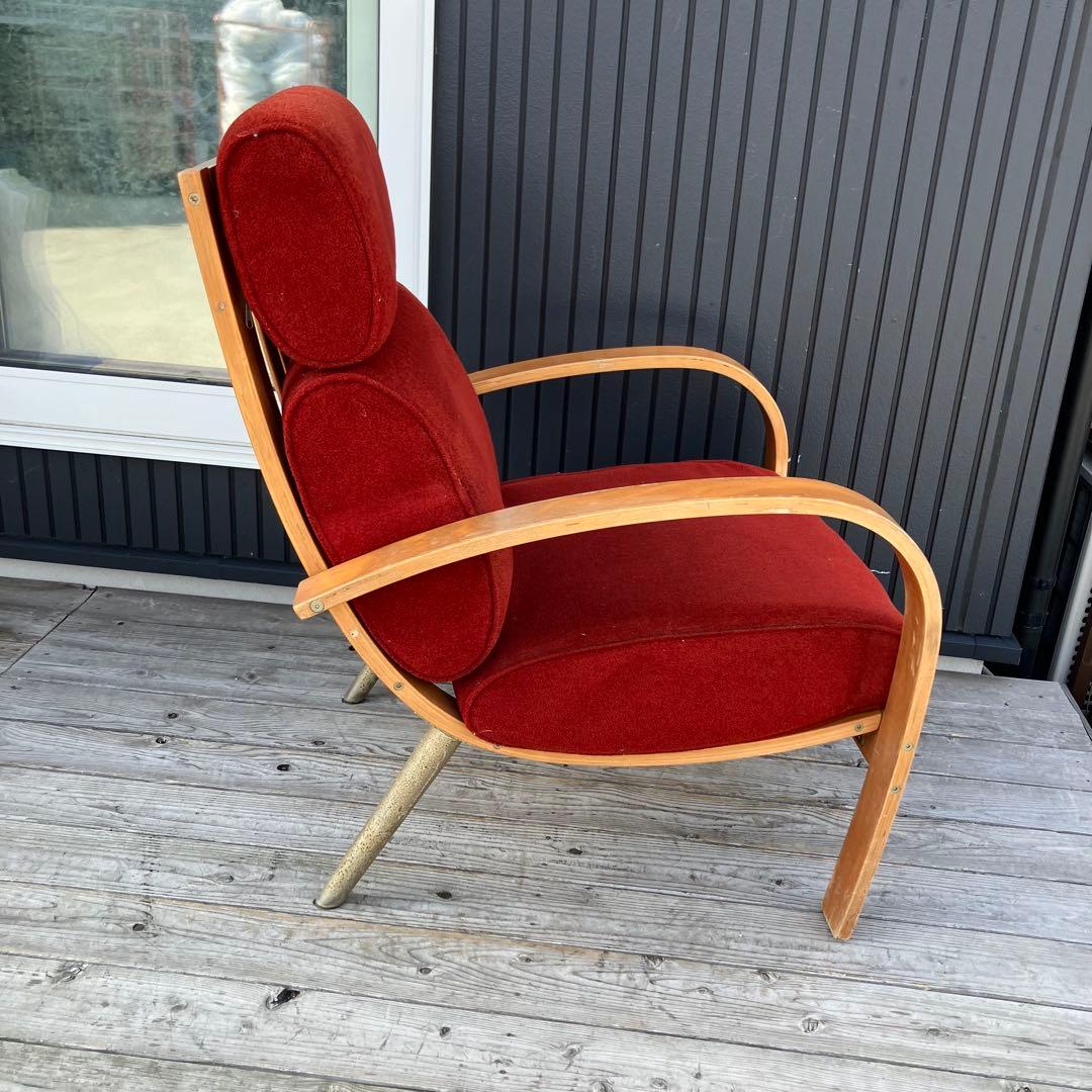ミッドセンチュリー プライウッド アームチェア 一人掛けソファー ベントウッド