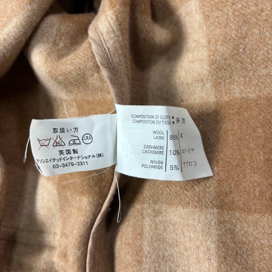 英国製 カシミヤ混 グローバーオール ダッフルコート L~XL相当 チェック柄