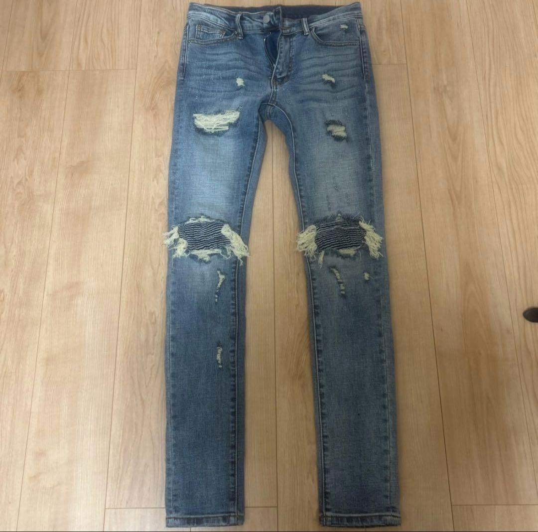 K　mnmlスキニーダメージパンツ 30