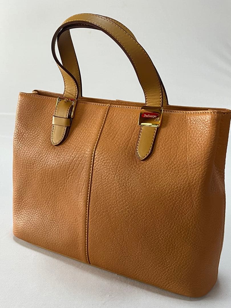 バーバリー　Burberry キャメルレザー トートバッグ ノバチェック